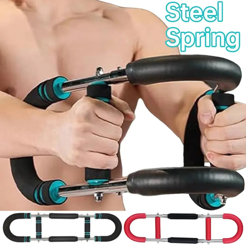 Twister Arm Exerciser with Foam Handle Adjustable Spring Workout Bar Forearm Triceps Chest Expander Portable Fitness Equipment Nova Trendz