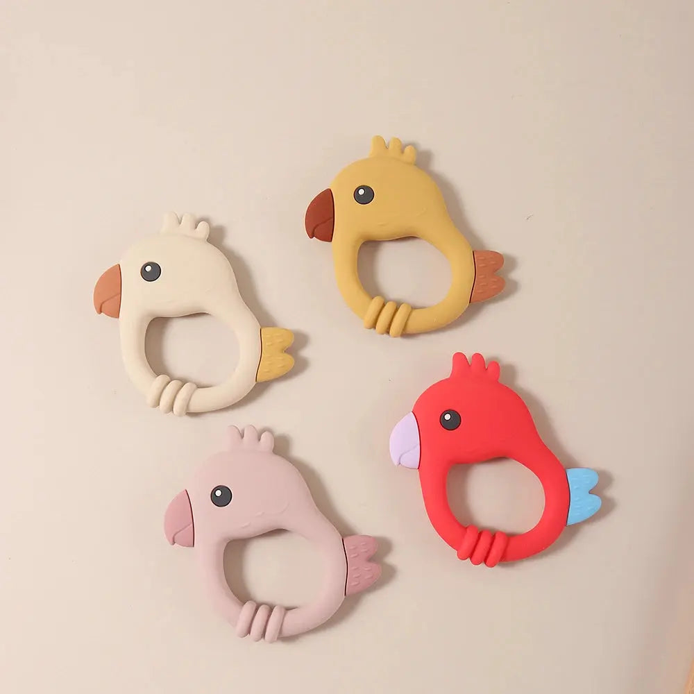 2015 New Design Colorful Parrot Teether - Food-Grade Silicone Baby Teething Toy (BPA-Free) baby teether Nova Trendz