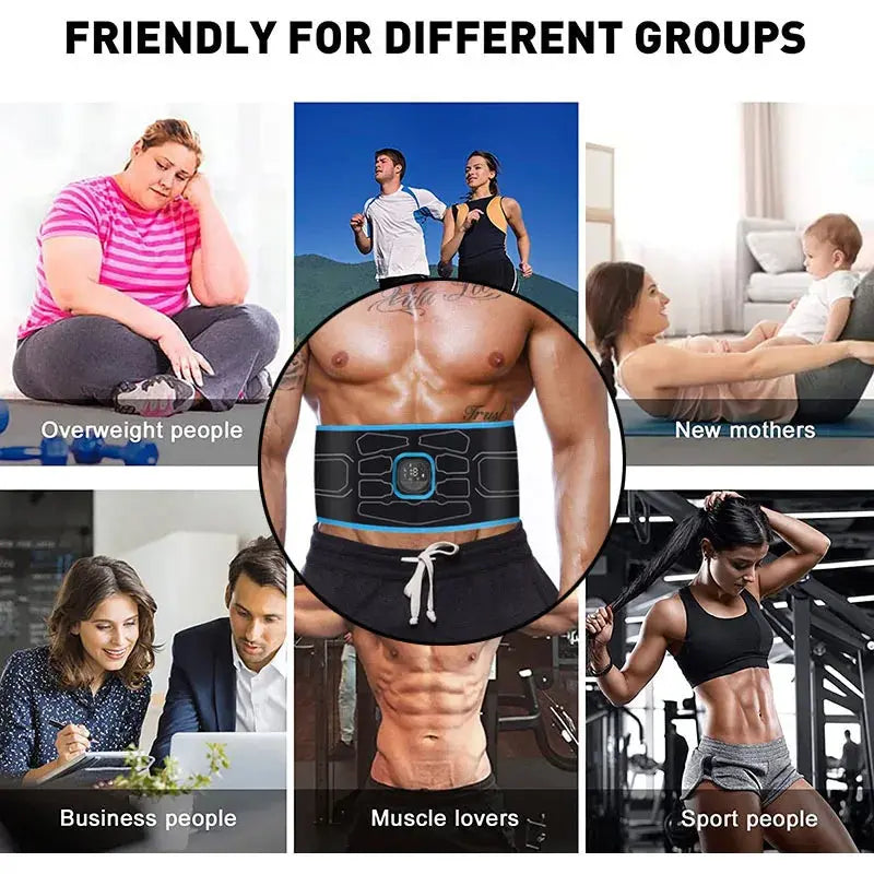 Electric Muscle Stimulation Muscle Toner EMS Abdominal Toning Belt Waist Trainer Slimming Belts Fitness Workout Equiment Nova Trendz