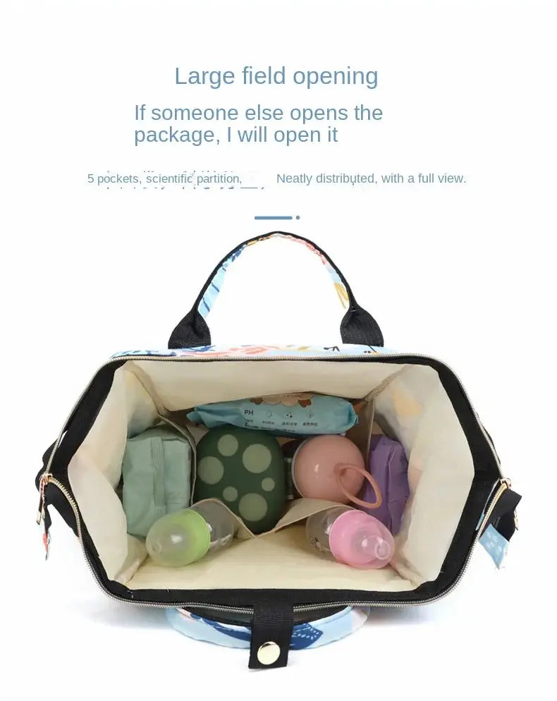 Fashion Print Nappy Backpack Bag Mummy Large Capacity Bag Mom Baby Multi-function Outdoor Travel Diaper Bags for Baby Care Stuff Nova Trendz