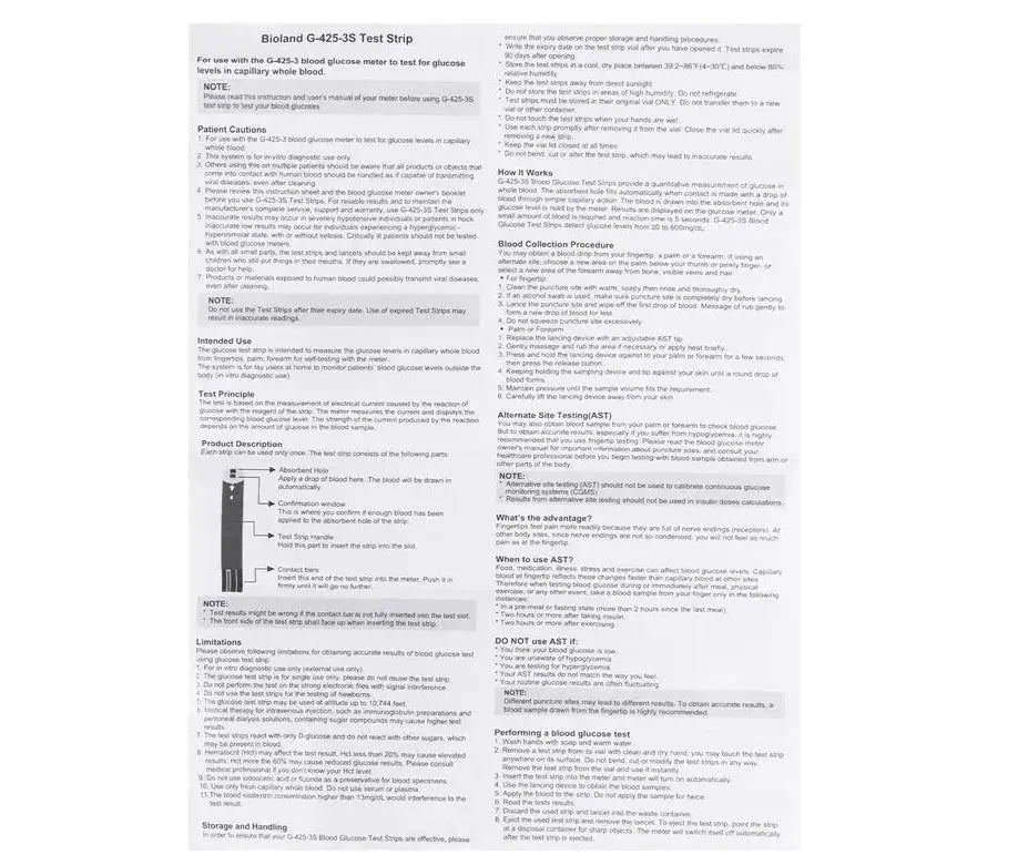 50Pcs Blood Glucose Test Strips/Lancets For G-425-3/G-425-2/G-425-1/G-427B Glucosemeter Blood Sugar Testing Papers Blood Collect Nova Trendz