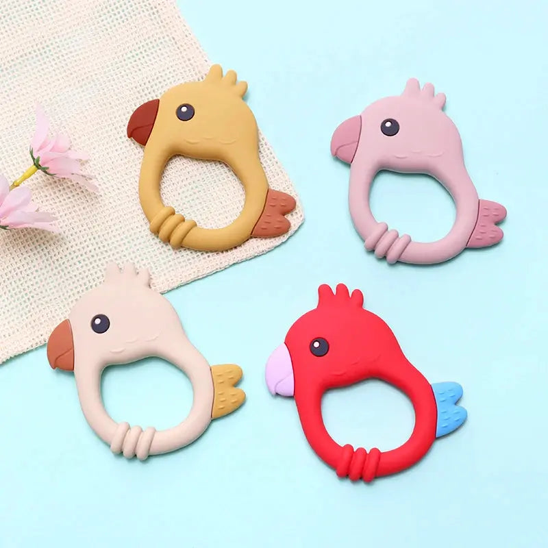 2015 New Design Colorful Parrot Teether - Food-Grade Silicone Baby Teething Toy (BPA-Free) baby teether Nova Trendz