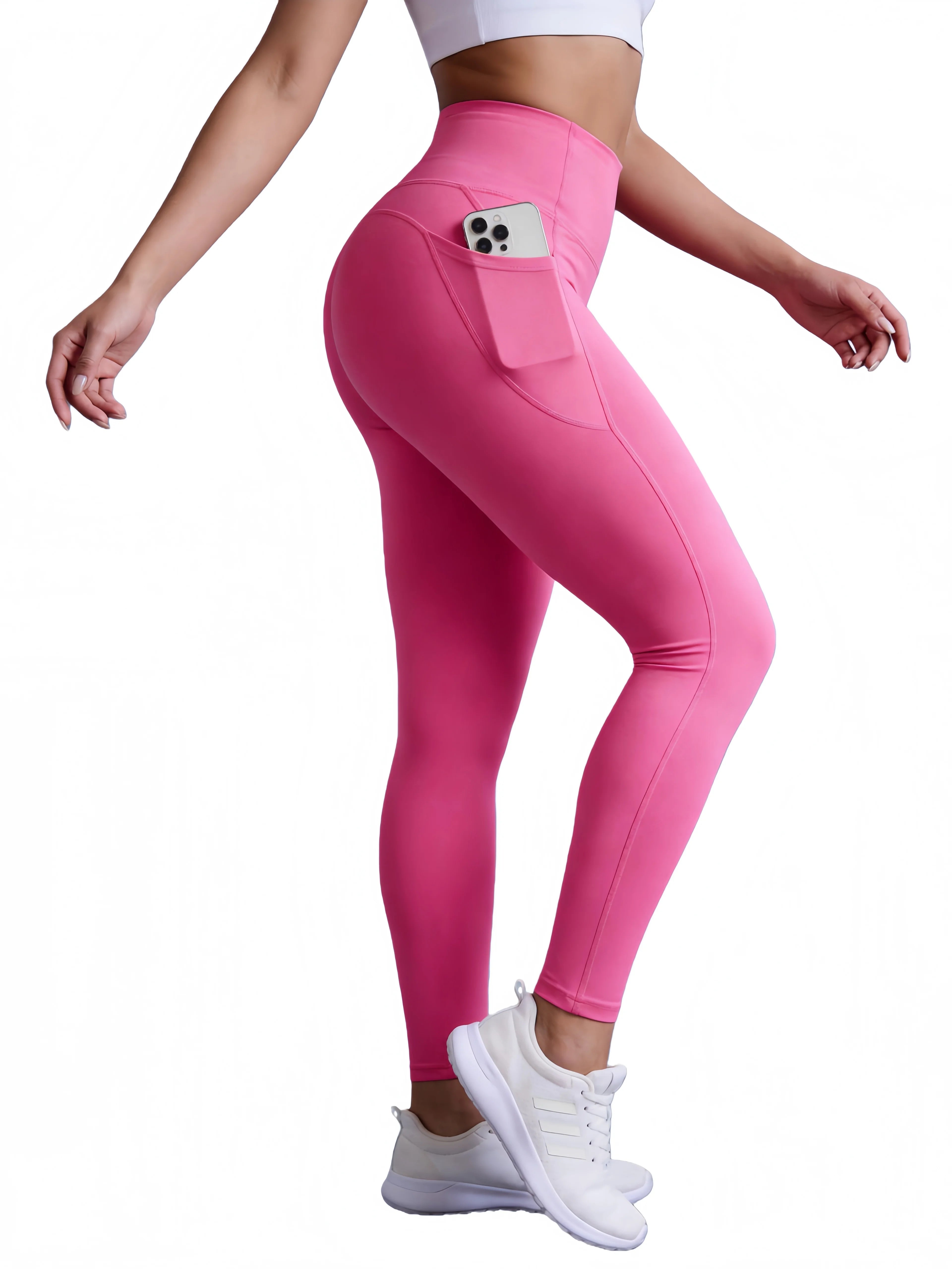 High Waist Ankle-Length Yoga Pants with Phone Pocket, High Stretch Butt Lifting & Tummy Control, Breathable Soft Gym Leggings Nova Trendz
