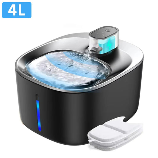 4L Wireless Cat Water Fountain 4000mAh Battery Operated,Ultra Quiet Pet Water Fountain with Motion Sensor for Cats Dogs Drinking