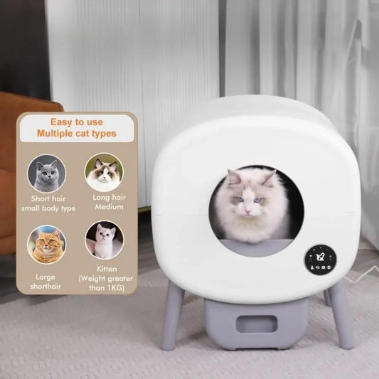 Smart Automatic Cat Litter Box: Self-Cleaning, Quiet Operation, 95L Large Capacity with Odor Control, Multi-Cat Friendly