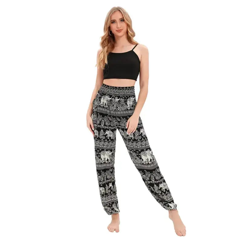 Yoga Pants Women Hippie Harem Printed Leggings Boho High Waisted Pantalone De Mujer Cintura Alta Calca Feminina Beach - Nova Trendz
