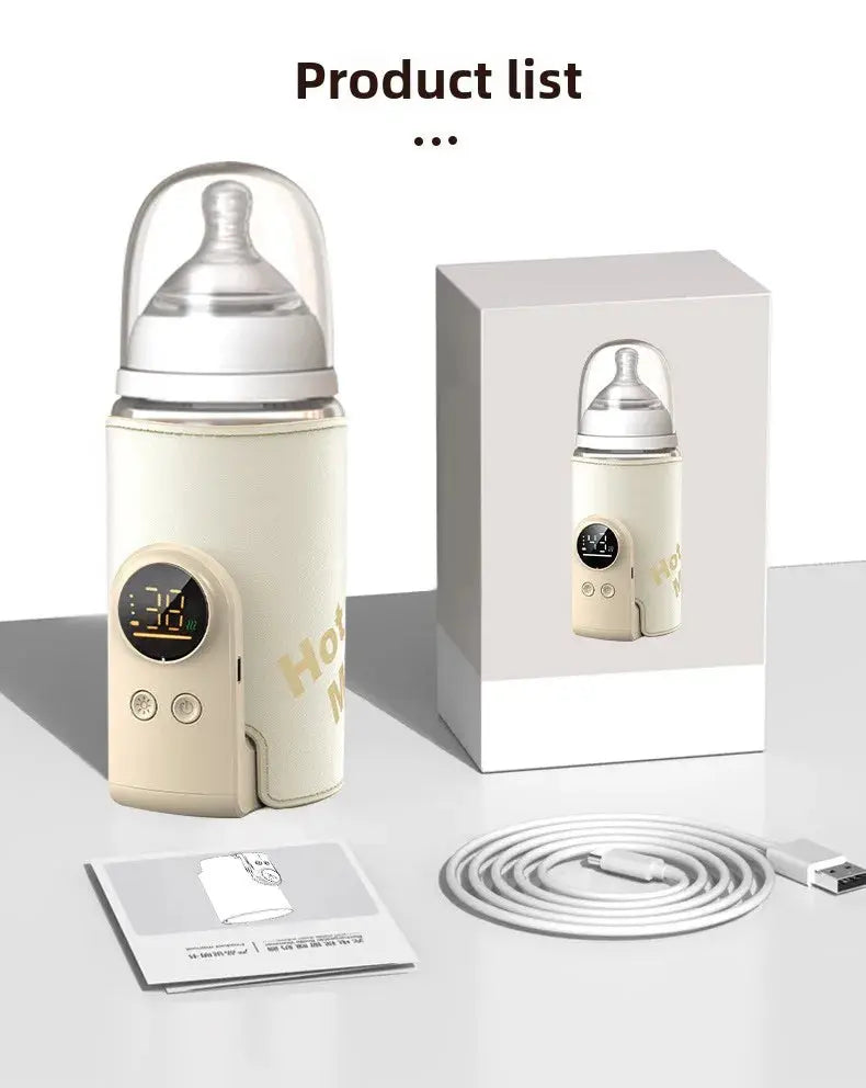 USB Multifunctional High-capacity Baby Feeding Bottle Smart Temperature Control Warmer Screen Newborn Baby Bottle Warmer Sleeve Nova Trendz