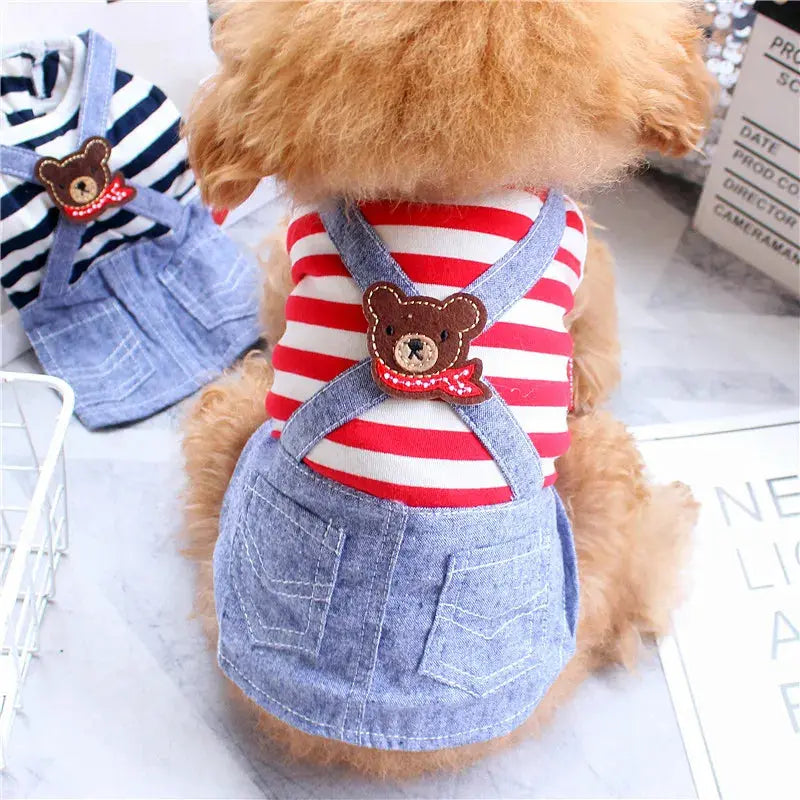 Cute Pets Clothes For Yorkshire Terrier Dogs Little Puppies Small Animals Breeds Striped Summer Wedding Princess Cats Dresses - Nova Trendz