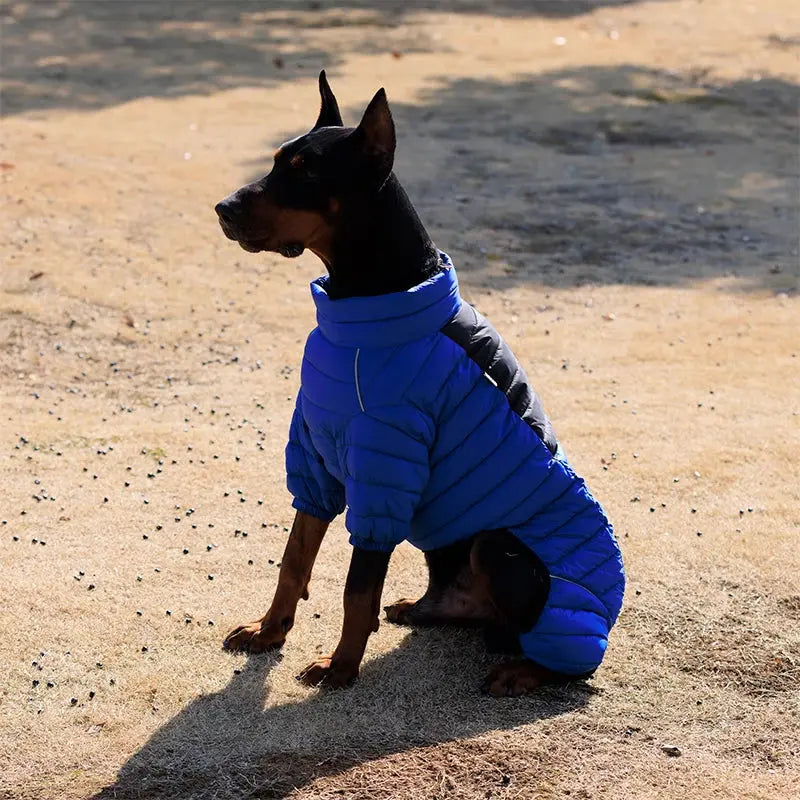 Dog Thicken Cotton-padded Coat Pet Warm Down Jacket Windproof 4 Legs Pet Outfit Winter Greyhound Husky Corgi Chihuahua Clothes - Nova Trendz