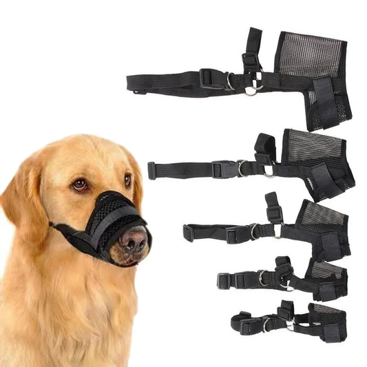 Adjustable Dog Muzzle Summer Mesh Breathable Muzzle for Small Medium Large Dogs Anti-bite Anti-bark Dog Mouth Cover Pet Supplies