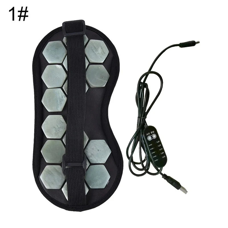 Eye Mask Tourmaline Eye Massager Electric Jade Stone Massage Heat Therapy Germanium Infrared Relaxation Health Care Gift
