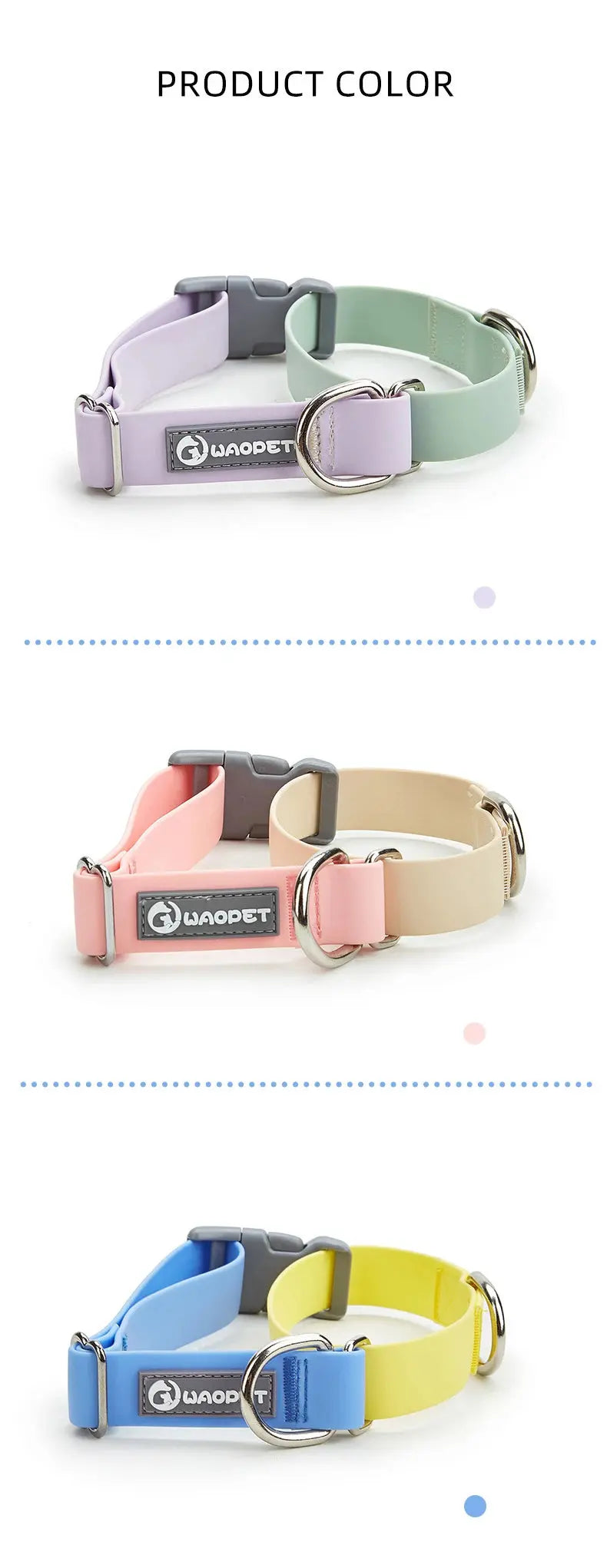 Dog Collar,Waterproof Dog Collar with Quick Release Buckle,Coated Stink-Proof Webbing Lightweight Collar for Medium & Small Dogs - Nova Trendz