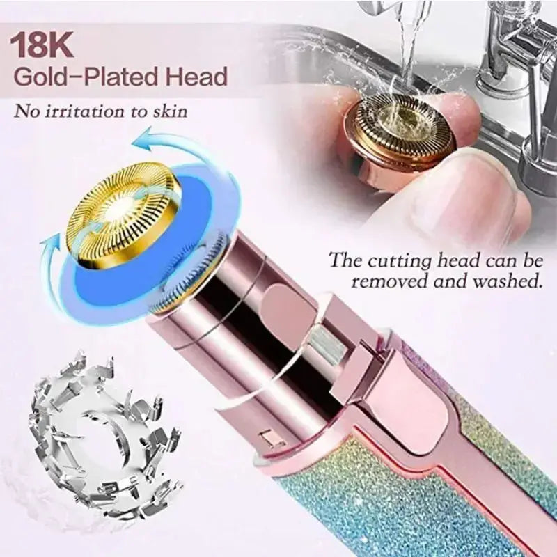 Starry Sky 2-in-1 USB Charging Shaver Portable Shaver Painless Automatic Eyebrow Shaving Facial Hair Removal for Women Beauty Nova Trendz