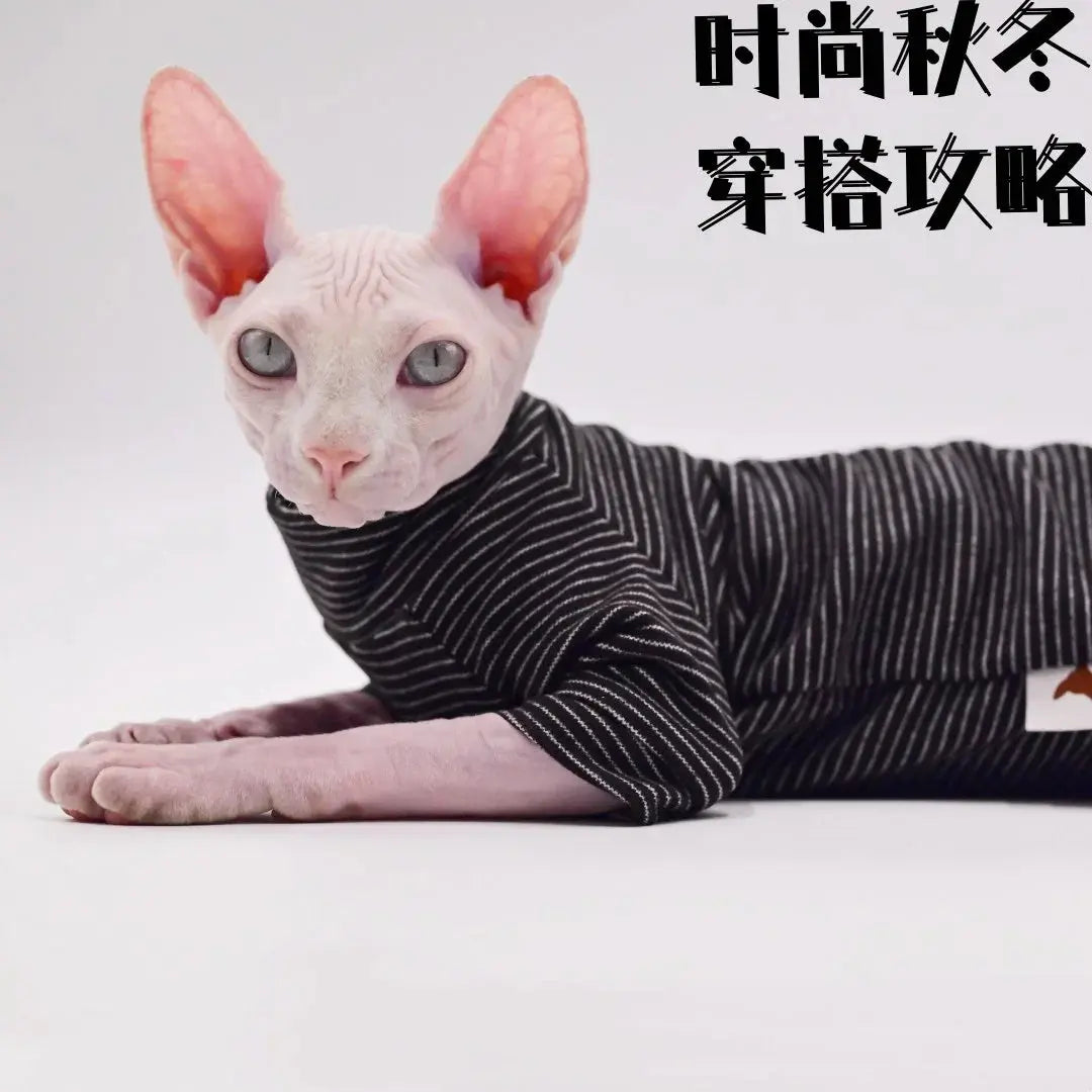 Cozy Four-Legged Cat Jacket for Hairless Breeds Cat Clothes for Sphynx Cats, Devon Rex Cats, Cornish Cats,Abbey Cats - Nova Trendz