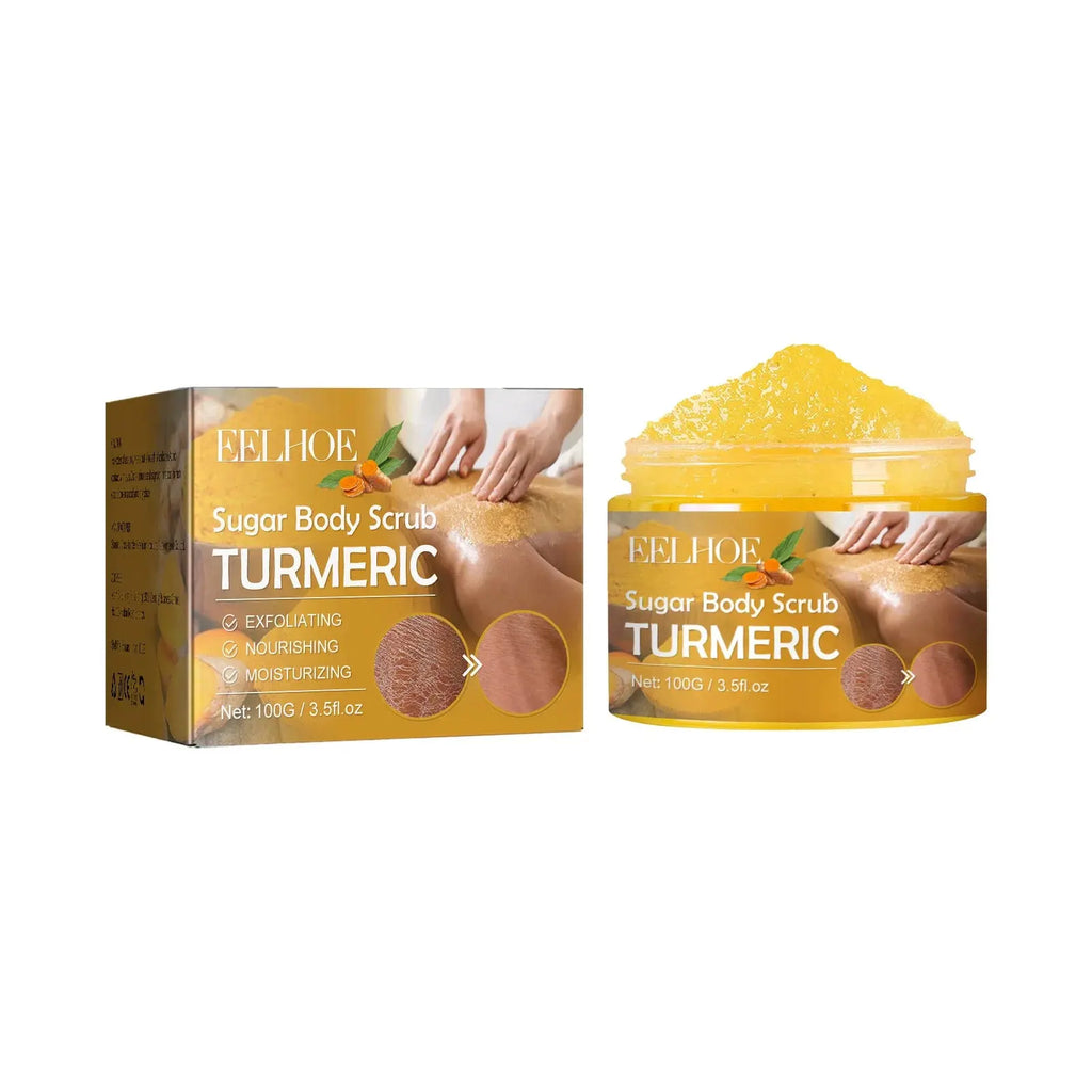 Turmeric Body Scrub for Women Men Lightening Exfoliate Remove Dead Skin Pore Cleansing Dark Inner Moisturising Smooth Skin Care Nova Trendz