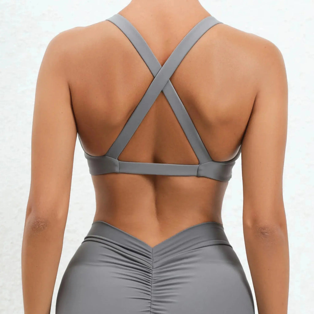 Sport Bra Women Seamless Gym Anti-sweat Breathable Yoga Shockproof Crop Top Fitness Push up Workout Underwear Blue Gray Red Pink - Nova Trendz