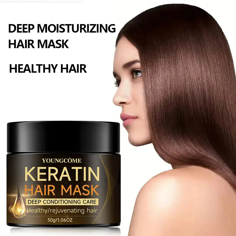 Keratin Hair Mask Repair Damaged Hair Restore Shine Hair Mask Moisturizer Conditioner Soft Smooth Frizz Damaged Hair Care Nova Trendz