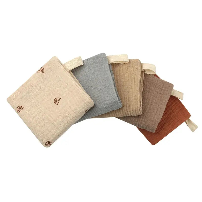 5PC Baby Towel New Born Items Stuff Muslin Squares Infant Newborn Hand Bath Shower Face Towels Soft Cotton Gauze Baby Washcloth Nova Trendz