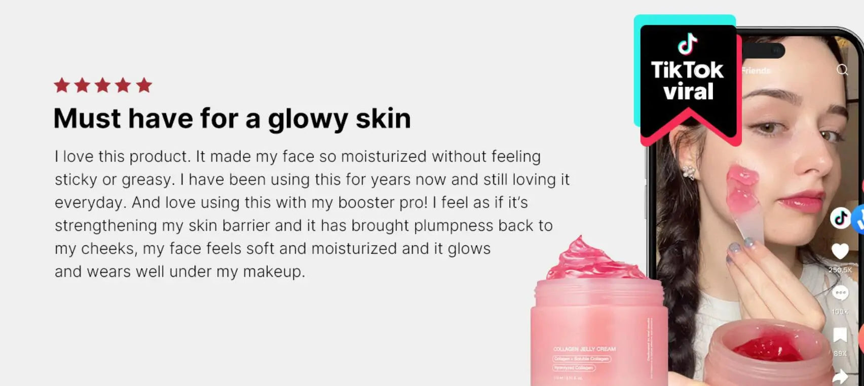 24h Glow & Lifted Collagen Jelly Cream Niacinamide And Hydrolyzed Collagen Strengthen The Skin Barrier And Moisturize The Skin Nova Trendz