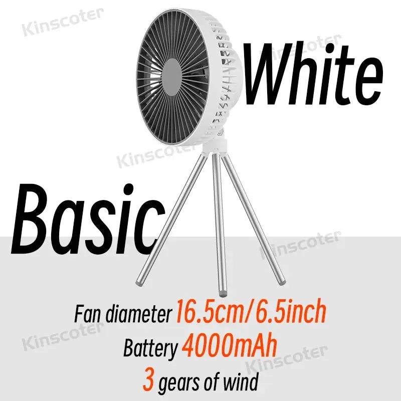 10000mAh 4000mAh Camping Fan Rechargeable Desktop Portable Circulator Wireless Ceiling Electric Fan with Power Bank LED Lighting Nova Trendz