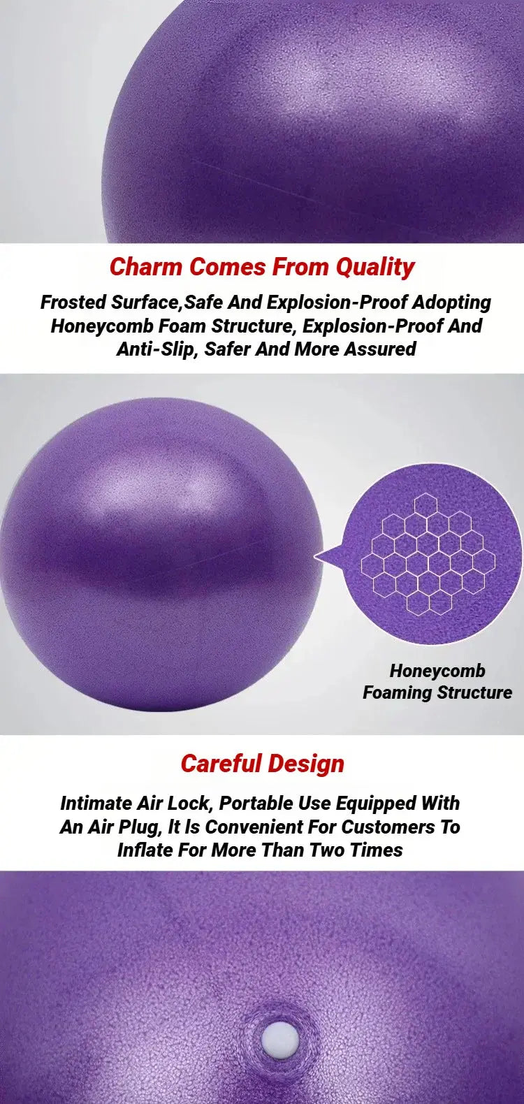25CM New Yoga Pilates Ball Exercise Gymnastic Fitness Balance Gym Core Indoor Training Mini Balls Small Therapy Improves Nova Trendz