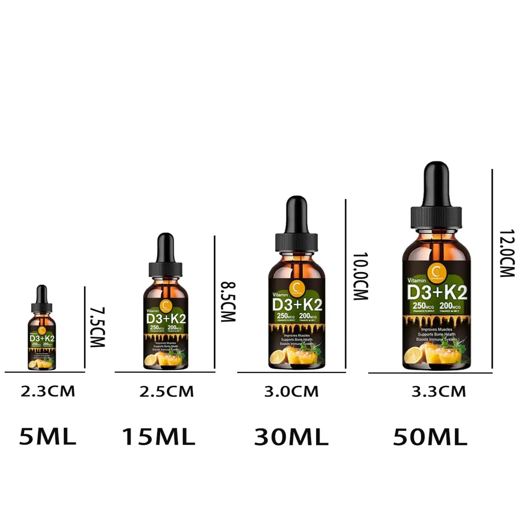 Vitamin C D3+K2 improve abdominal blood circulation, improves Muscles supports bone health boosts immune system Nova Trendz