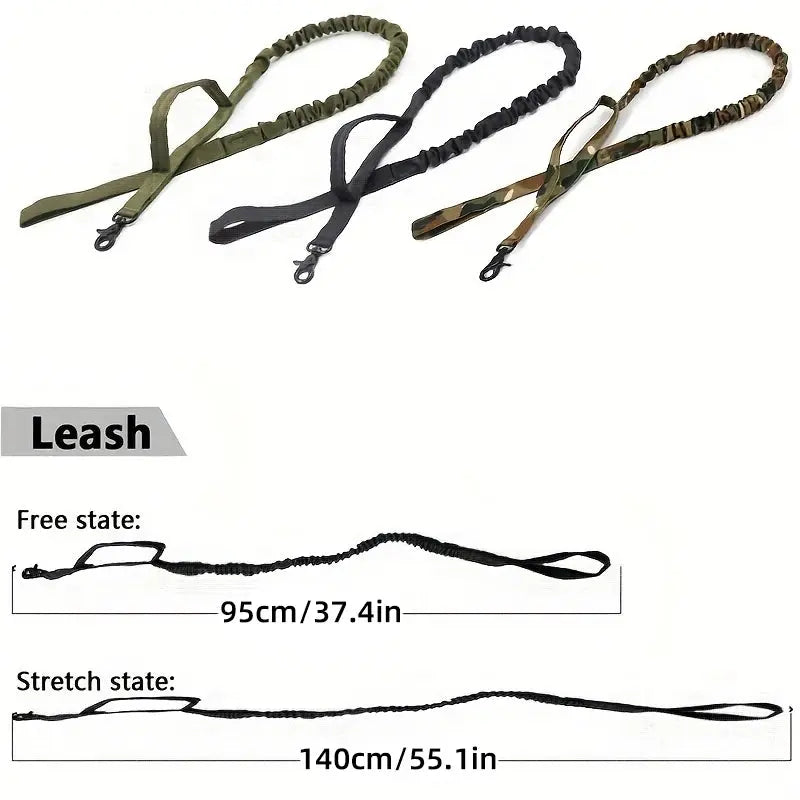 Dog Tactical Leash ，Outdoor Training Dog Leash ，1000D Nylon Elastic Leash Nova Trendz