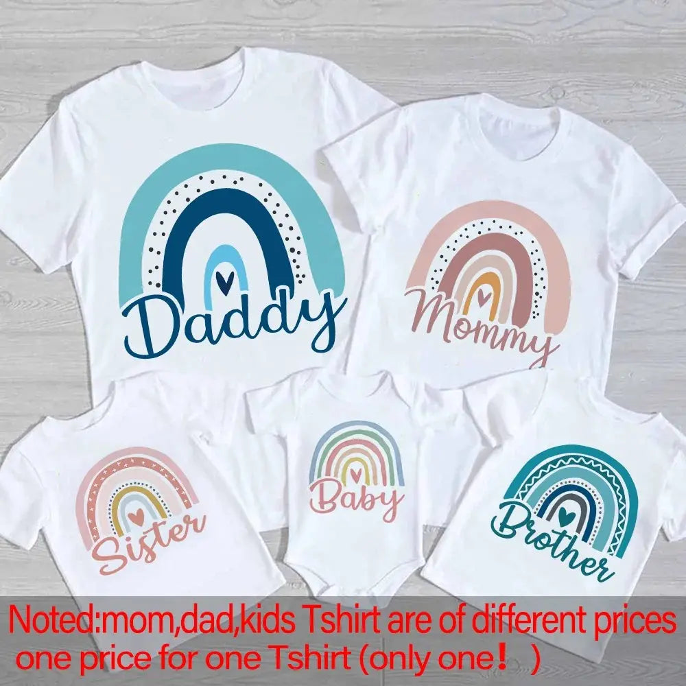 Rainbow Family Matching Outfit Dad Mom and Me Family Shirt Fashion Baby Bodysuits Brother Sisters Family Life Outfits Look Nova Trendz