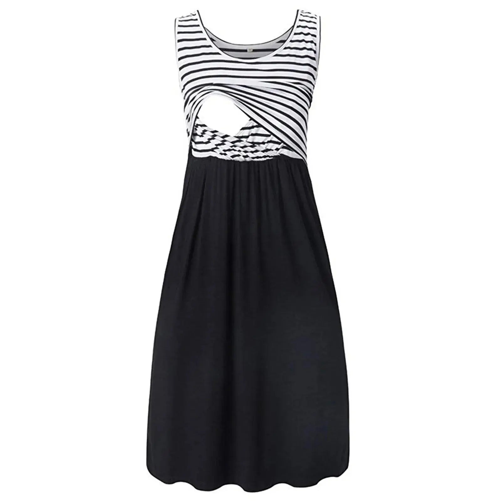 Women's Pregnancy Sleeveless Nursing Dress Maternity Dress Breastfeeding Clothes Summer Maternity Sleepwear Pregnancy Dresses Nova Trendz