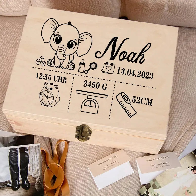 Custom Baby Wooden Memory Box Newbron Shower Gift Personalized Infant  Keepsake Box Baby Birth Stats Box Umbilical Cord Box Nova Trendz