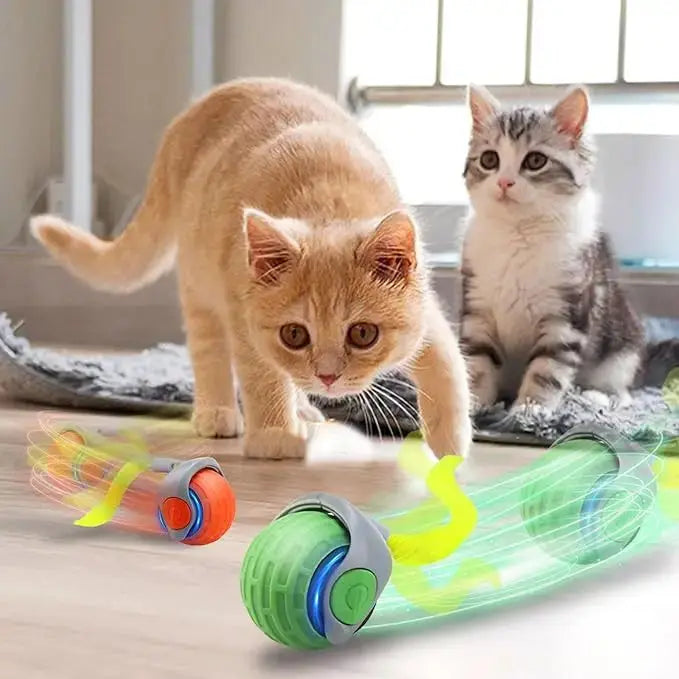 New Interactive Cat Toys Ball Auto Electric Rolling Ball Toys for Cat Kitty Pet Smart Automatic Teaser USB Rechargeable Cat Toy - Nova Trendz