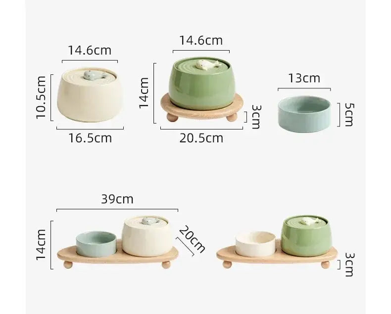 1.3 L Ceramic Cat Water Fountain USB Charging Pet Water Feeders Dogs Automatic Circulating Filtration Flow Water Dispenser Nova Trendz