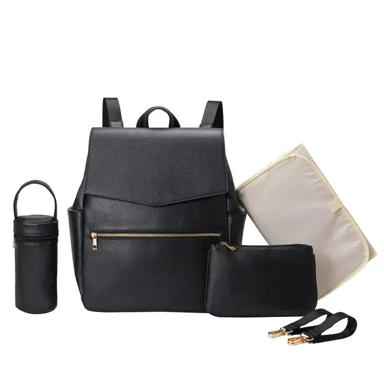 PU Leather Baby Diaper Bag Backpack For Moms Large Capacity Nappy Bag with Changing Pad Stroller Straps baby bags organizer Nova Trendz