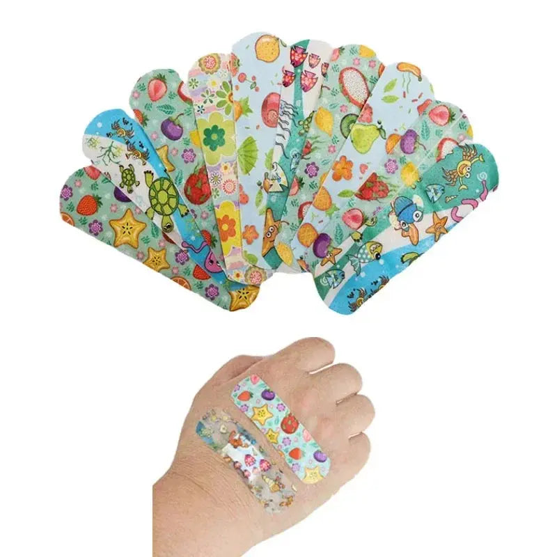 100pcs Cartoon Animal Pattern Waterproof Hemostasis Kids Band Aid Stickers Adhesive Bandage Wound Strips Plasters for Children Nova Trendz