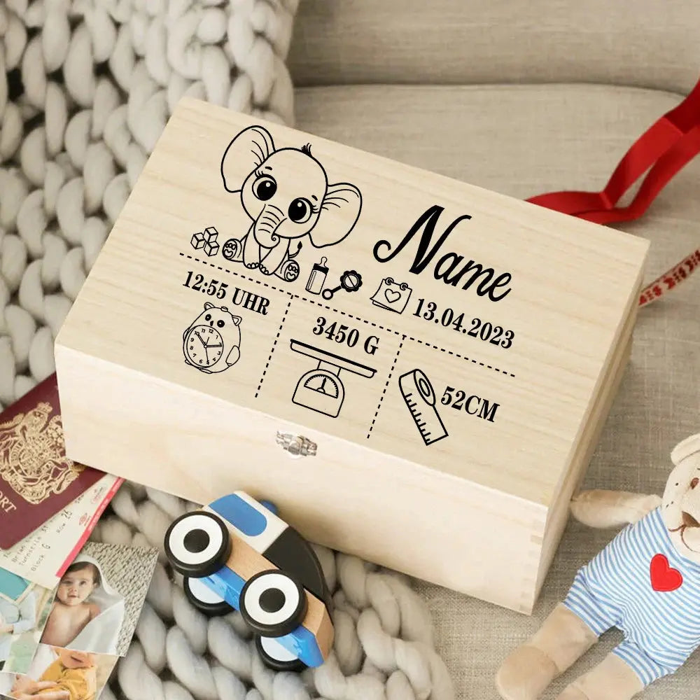 Custom Baby Wooden Memory Box Newbron Shower Gift Personalized Infant  Keepsake Box Baby Birth Stats Box Umbilical Cord Box Nova Trendz