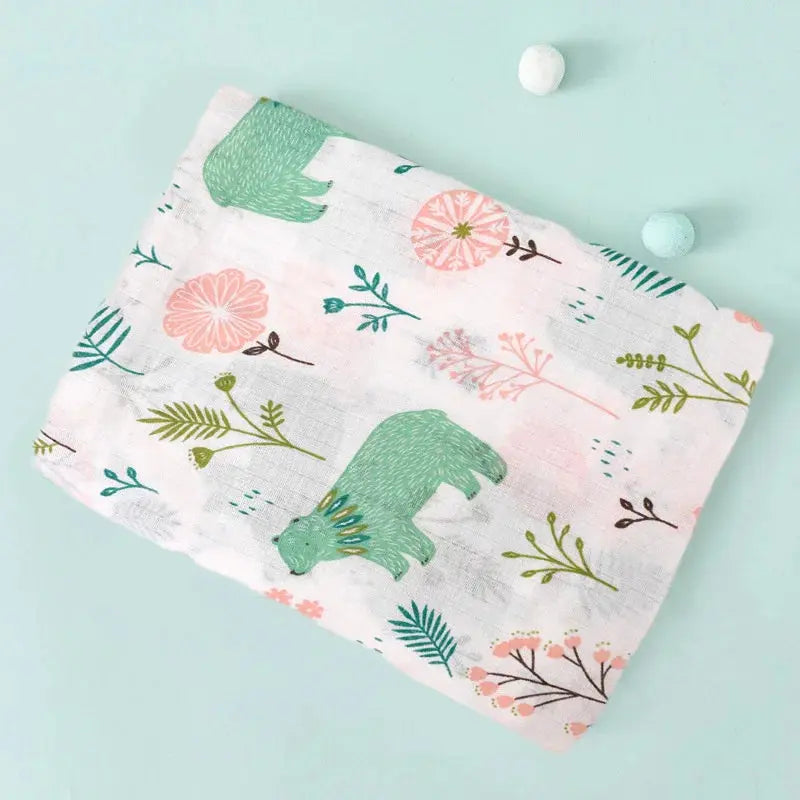 110cm Baby Swaddle Blanket Dual Layers  Blankets For Boys Girls Organic Cotton Soft Newborn Swaddle Wrap Burping Clothes - Nova Trendz