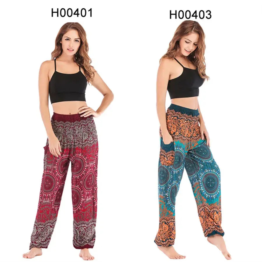 Yoga Pants Women Hippie Harem Printed Leggings Boho High Waisted Pantalone De Mujer Cintura Alta Calca Feminina Beach - Nova Trendz
