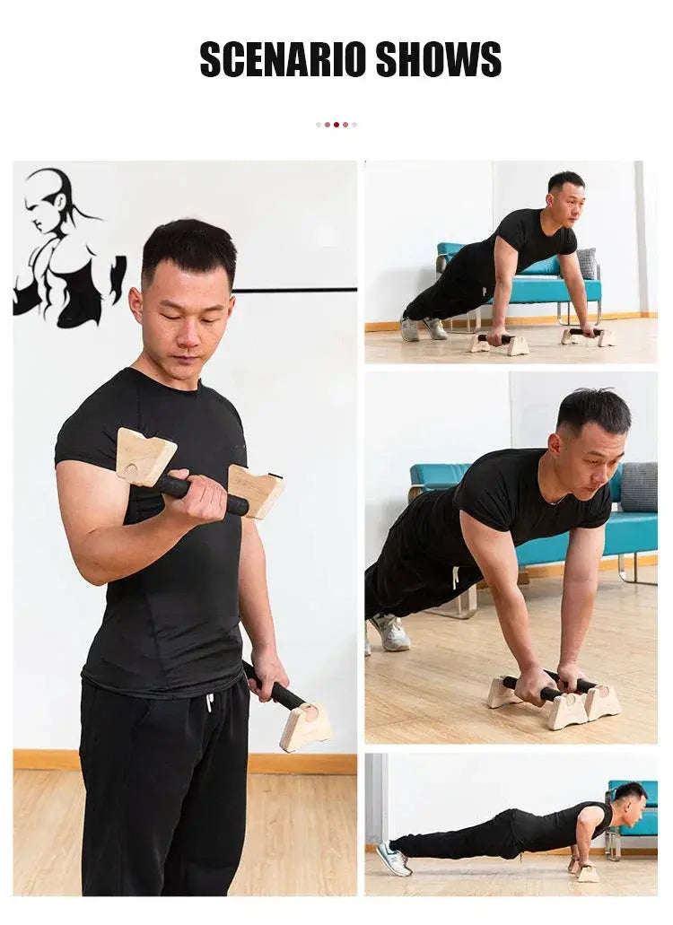 Wooden Push-up Stand Non-SlipPush Up Bar Handles Fitness Pushup Board Calisthenics Parallettes Bar Exercise Equipment for Home Nova Trendz