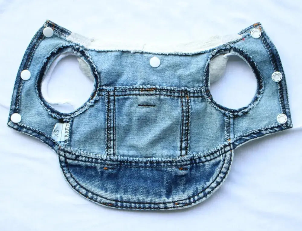 Denim Dog Jean Jacket Vest with D-Ring Cool Spring Dog Hoodies Breathable Lightweight Puppy Harness Coat For Small Medium Dogs - Nova Trendz