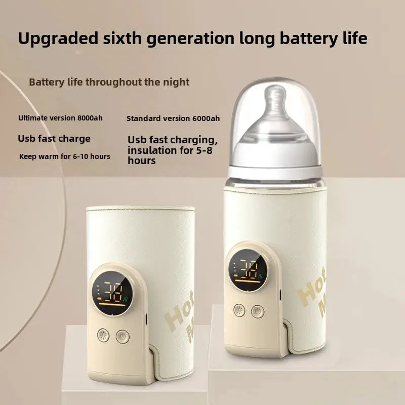 USB Multifunctional High-capacity Baby Feeding Bottle Smart Temperature Control Warmer Screen Newborn Baby Bottle Warmer Sleeve Nova Trendz