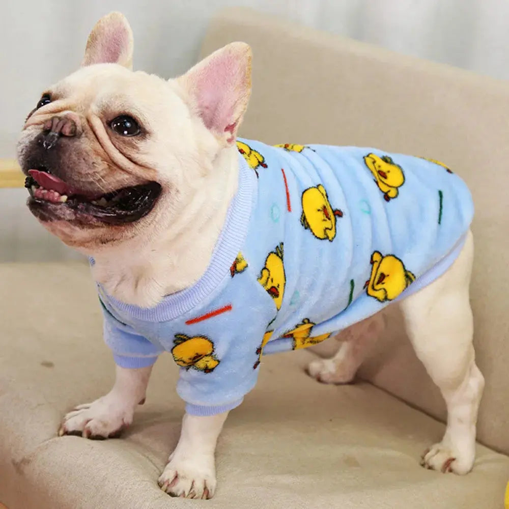 Warm Dog Clothes Cute Print Puppy Pet Clothing French Bulldog Hoodie Winter Dog Pajamas Sweater Coat for Small Medium Dogs Cats - Nova Trendz