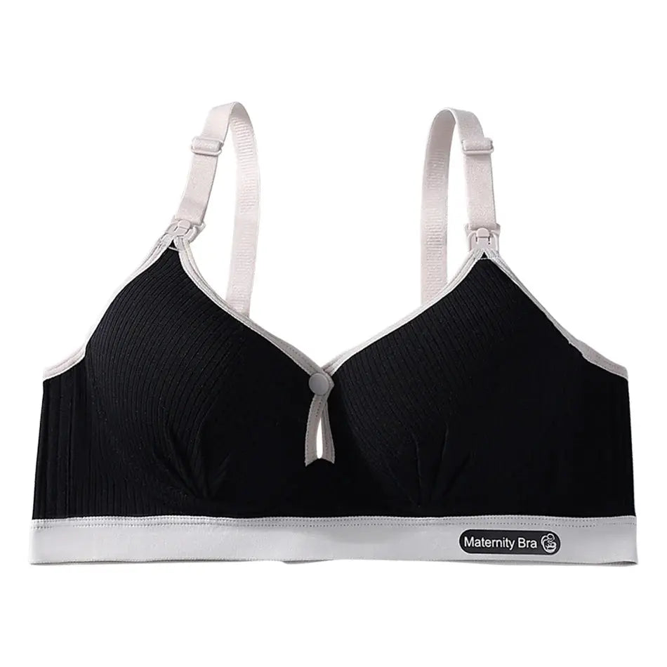 Maternity Nursing Bra No Underwire Front Open Gathered Support Cups Bralette Soft Comfort for Pregnant Women Underwear Clothing Nova Trendz
