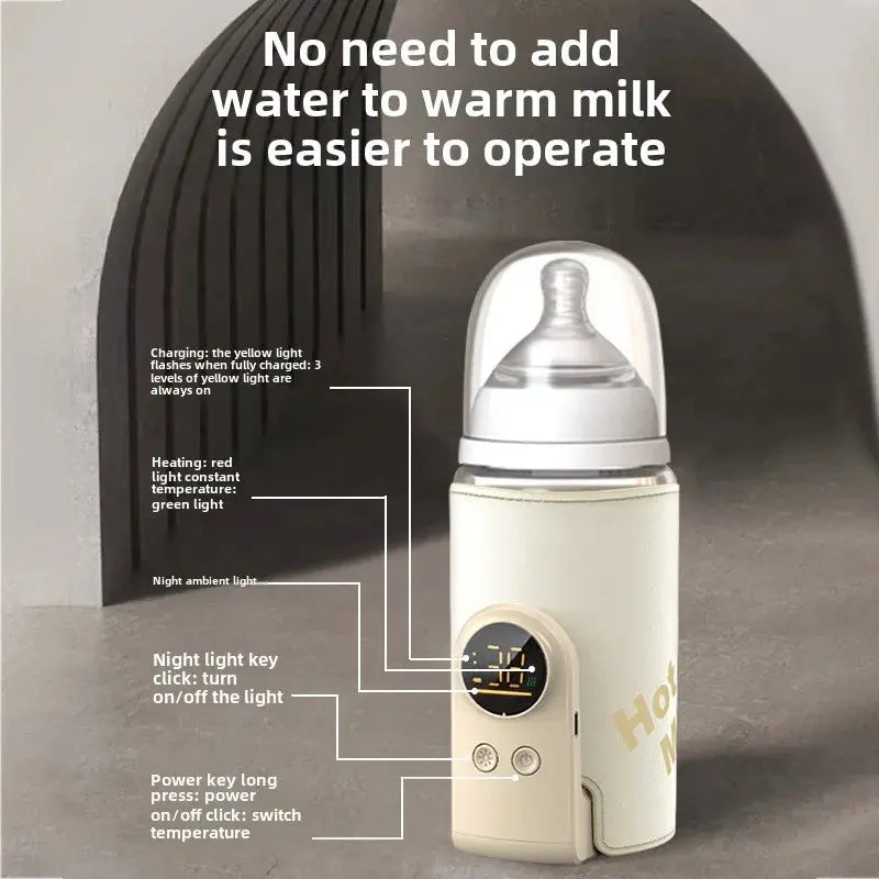 USB Multifunctional High-capacity Baby Feeding Bottle Smart Temperature Control Warmer Screen Newborn Baby Bottle Warmer Sleeve Nova Trendz