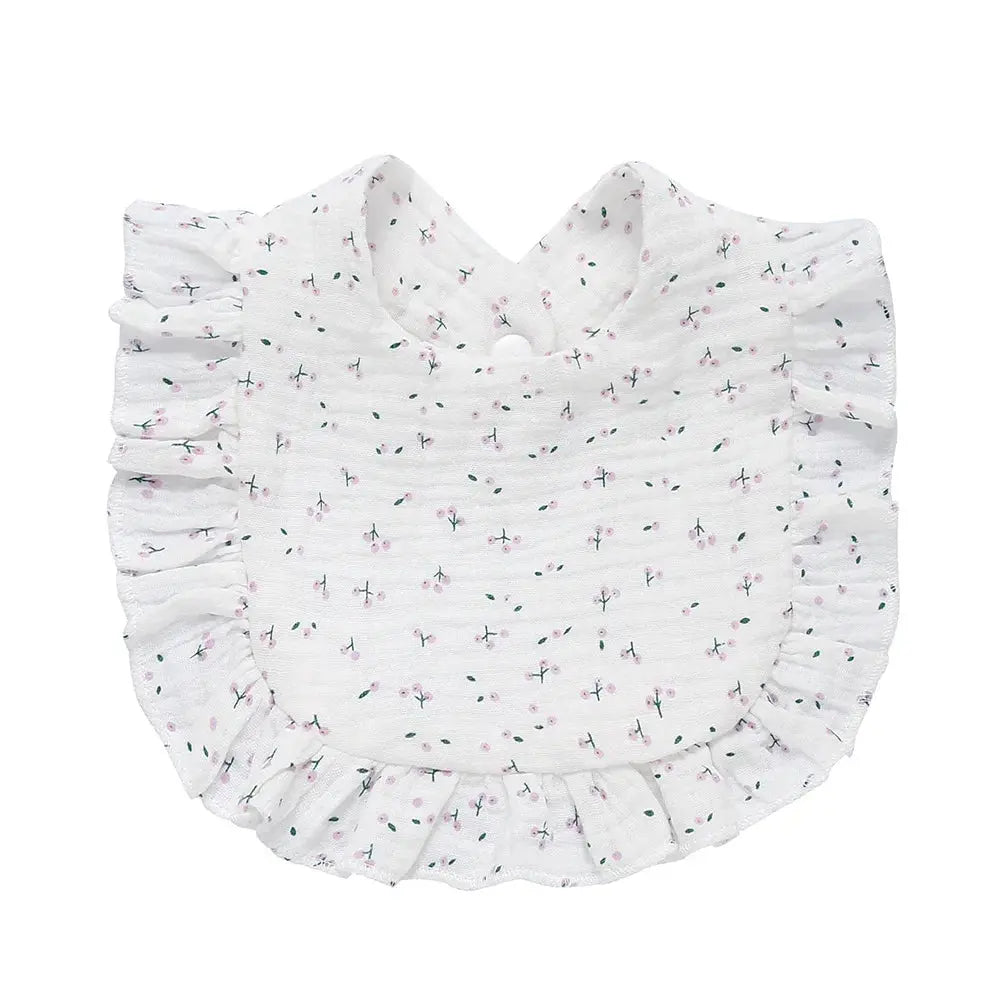 2025 New Baby Feeding Drool Bib Ruffle Floral Infants Lace Saliva Towel Soft Cotton Burp Cloth For Newborn Toddler Kids Bibs Nova Trendz