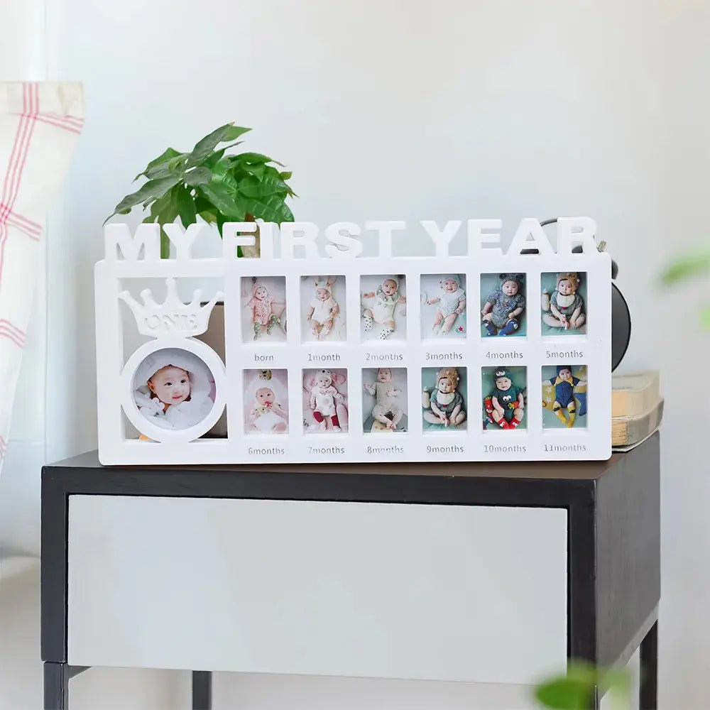 Ylsteed My First Year Baby Keepsake Picture Frame 0-12 Month Monthly Growth Photo Frame Souvenirs Newborn Photography Props Nova Trendz
