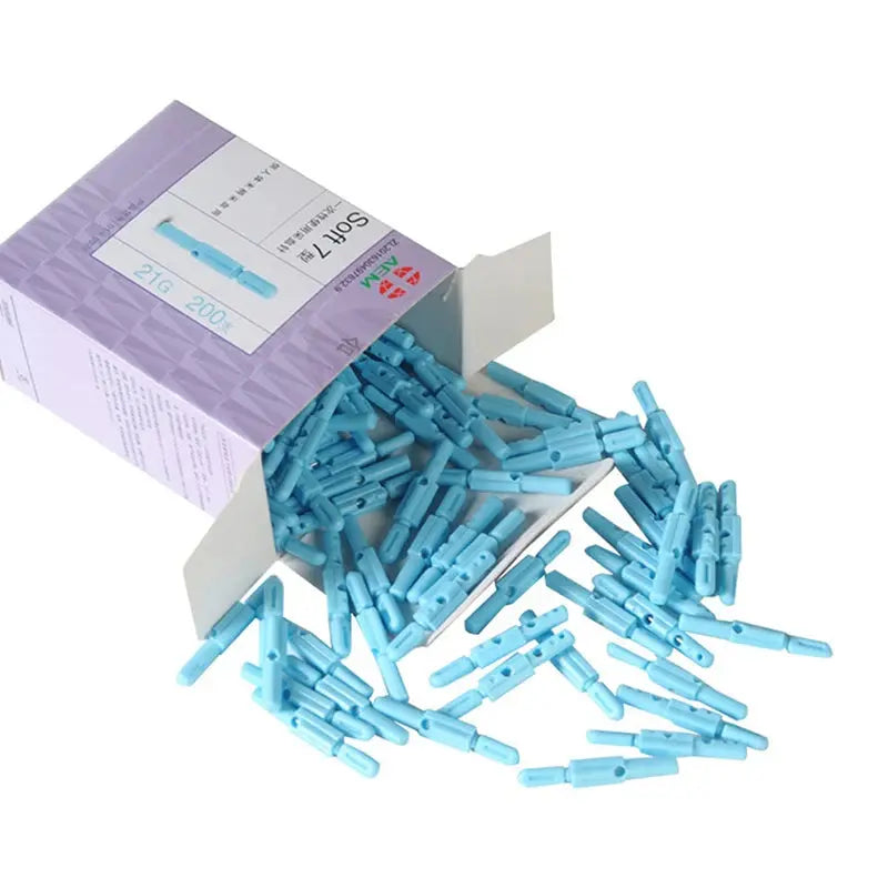 200Pcs 21G Soft Blood Glucose Medical Collecting Lancet Needles Diabetes Tests Nova Trendz