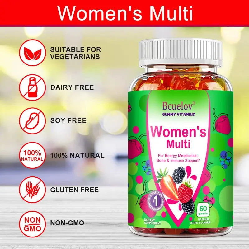 Women's Multivitamin Gummies - Energy, Mood, Hair Care, Skin Care, Support Energy Metabolism, Bone and Immune Health Nova Trendz