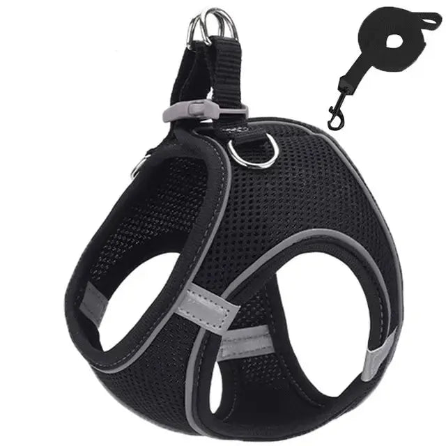 Cat Harness Reflective Pet Harnesses And Leashes Set Adjustable Pet Harness for Cats Small Dogs Pug Chihuahua Cat Accessories - Nova Trendz