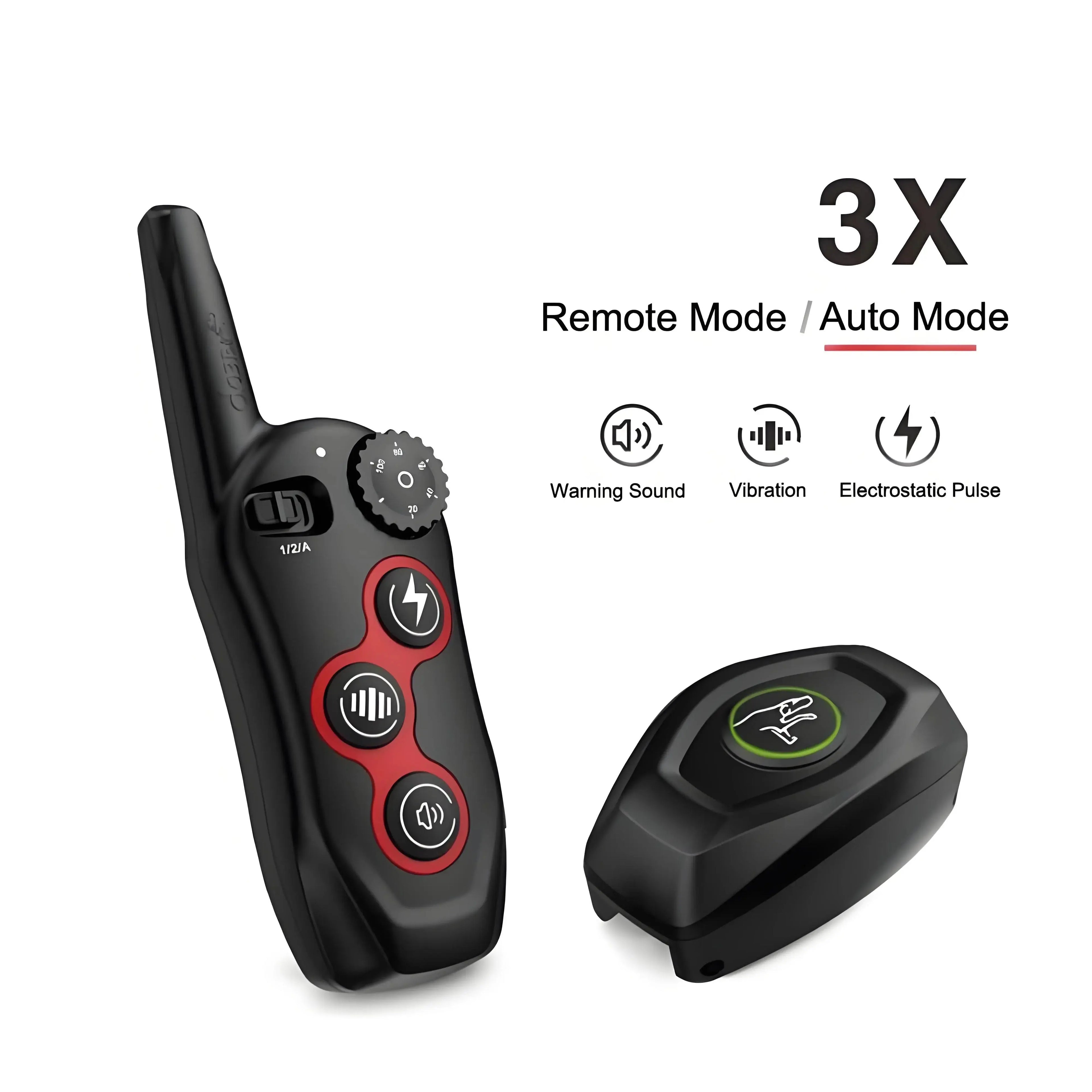 Dog Training Collar/Auto-barking Stopper 2 in 1 Function 500m Remote Control Range Waterproof Pet Electric Collar For Most Dogs - Nova Trendz
