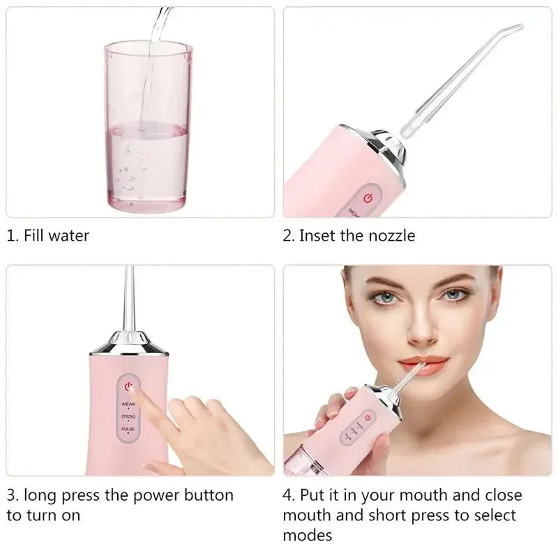 Ipx7 Waterproof Toothbrush Combo Replacement Tips Teeth Cleaning Retainer Cleaner Electric Oral Irrigator Water Dental Flosser - Nova Trendz